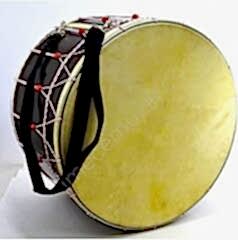 KD-50HP KONTRAPLAK DAVUL KIRMIZI BONCUKLU HAYVAN DERİLİ 50 CM