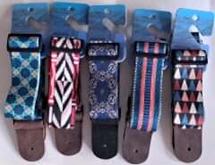 CAPELLA CM100 DOKUMA GİTAR ASKISI PROFESYONEL KARIŞIK RENKLİ DERİ BAŞLIKLI