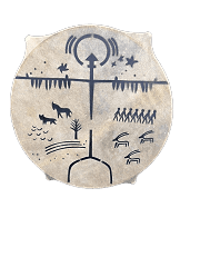 ŞAMAN DAVULU KALİTELİ BOYNUZLU ÖZEL MOTİFLİ TOKMAK VE KILIF HEDİYE